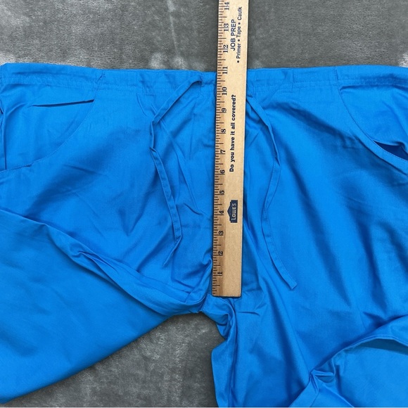 Dickies Scrub Bottoms Pants Women’s Large Easy Care Flare Solid Blue drawstring - Picture 8 of 8
